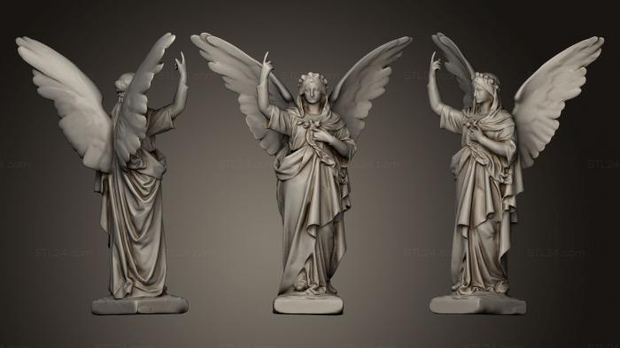 3d модели ангелы (Ангел с крыльями, AN_0143) 3D модель для ЧПУ станка